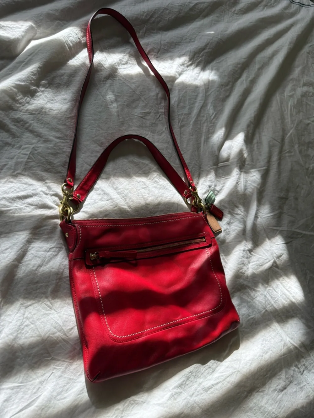 Coach Red Hippie Poppy Leather Bag #3
